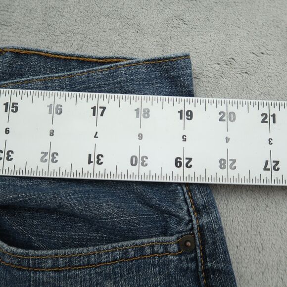 Levi's 505 Jeans Mens Size 38x32 Blue Regular Straight Rigid Denim Pants Stained - Picture 4 of 16